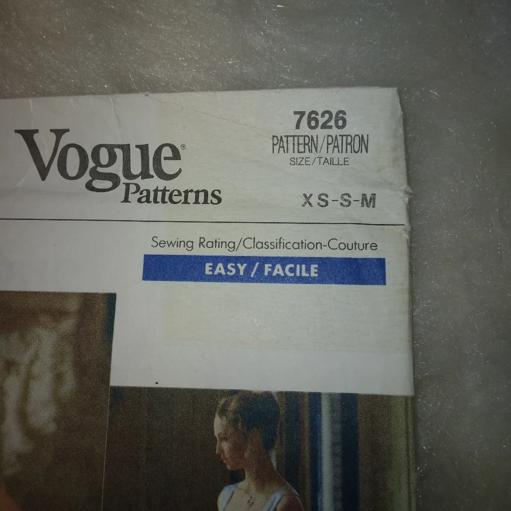 VOGUE 7626 Vintage Misses Camisole, Panties, & half-slip Sz XS-S-M. EASY!